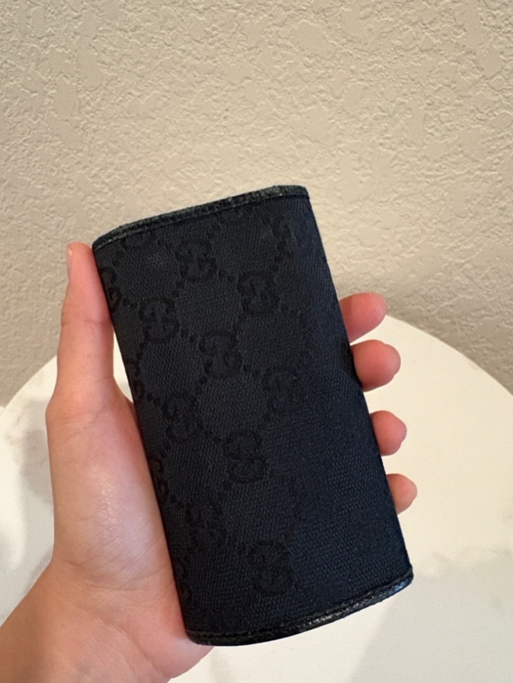 Gucci GG Black Canvas Key Card Holder